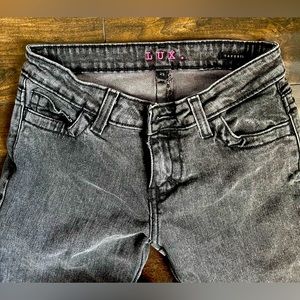 LUX Black Acid Wash Y2K/90’s jeans ankle zip sz 25